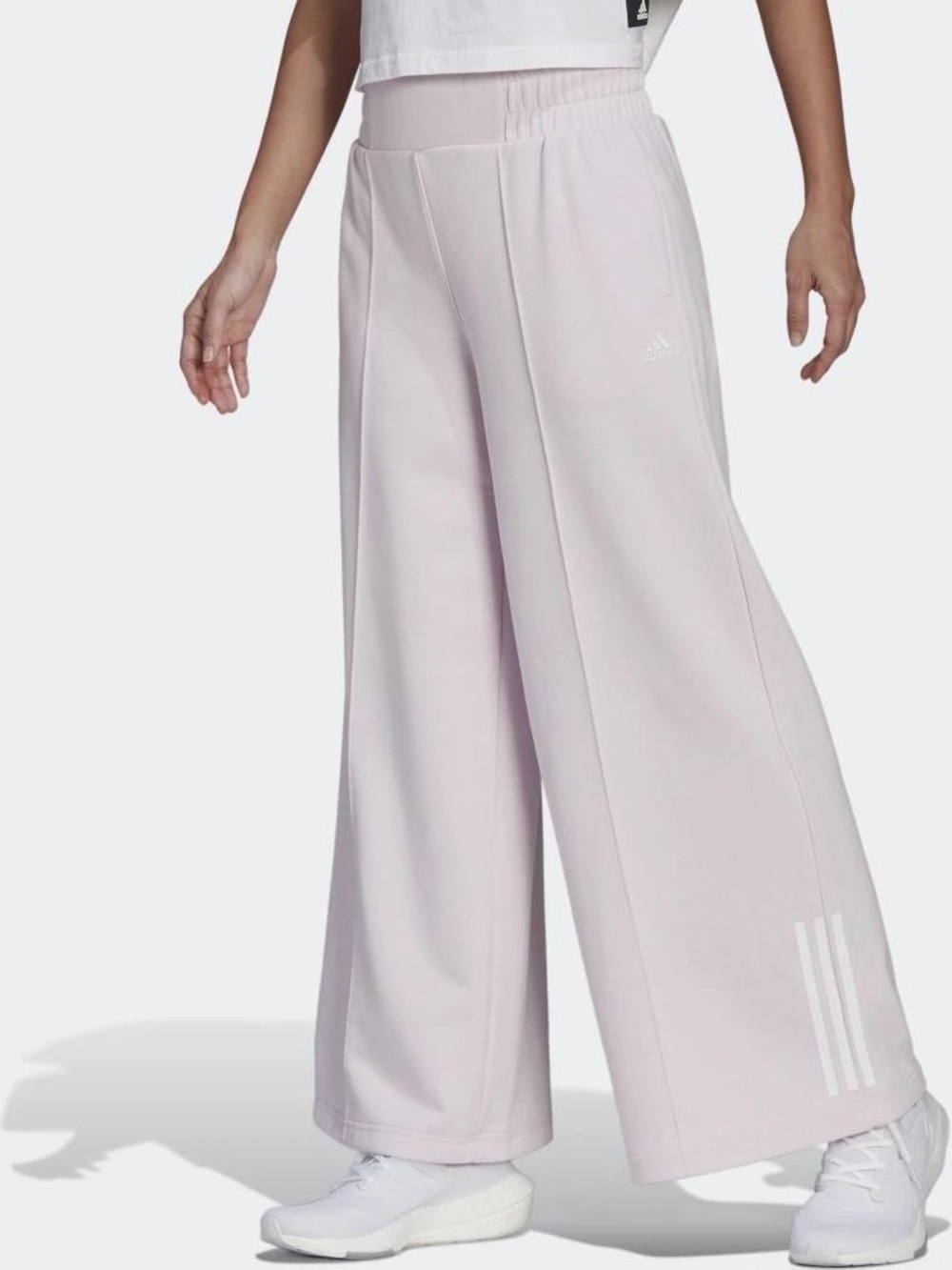 adidas Women's Wide-Leg Track Pants in Pale Pink